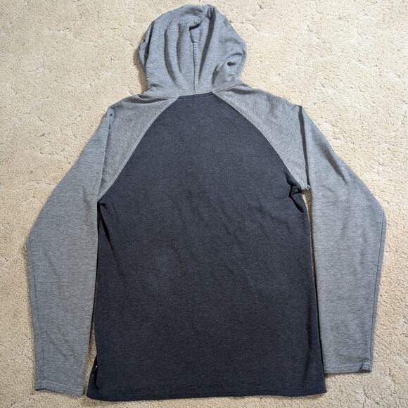 VTG Oakley Men's Small Lightweight Hoodie Sweatshirt Button Two Toned Blue Y2K - Picture 6 of 6